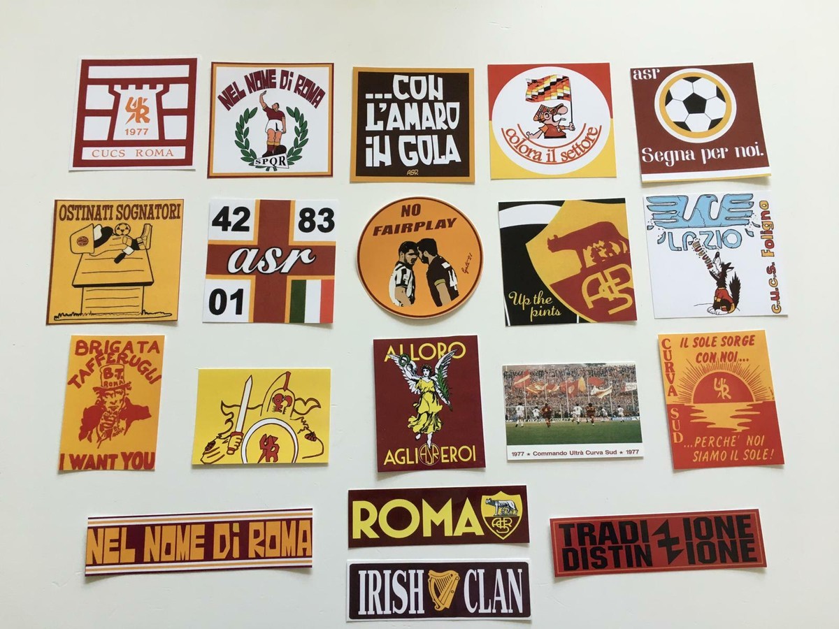 10 Stickers ROMA – Autocollants Ultras Pour Supporters, Collection Occasion