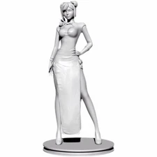 1:24 75mm resin figure model Game character Qipao Chunli Unassembled Unpainted