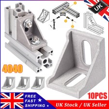 10Pcs 4040 Series Aluminum Extrusion Profile Angle Corner Bracket Gusset Silver