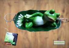 Garten Deko Frosch relax chilling chillen faul Hängematte liegend b