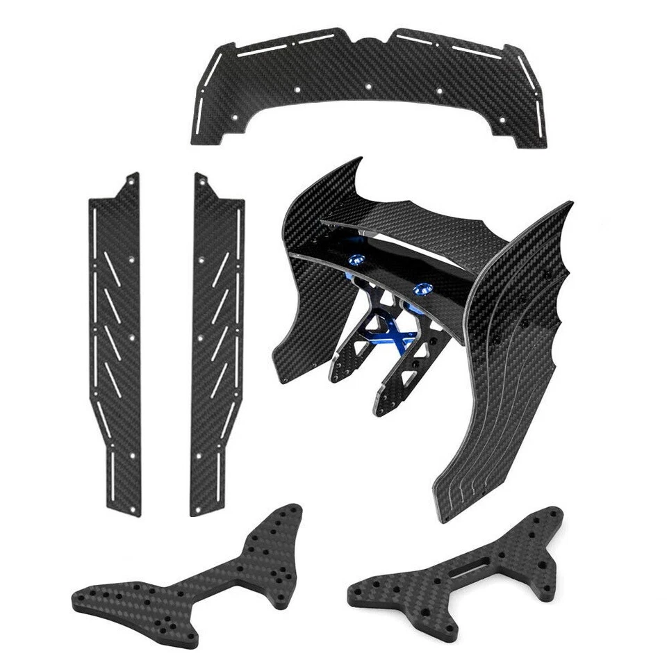 For ARRMA 1/7 LIMITLESS V2 Carbon Fiber Front Splitter Side Skirt Tail Wing Set - Image 4 of 4