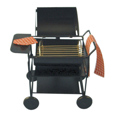 Creal 30888 American Barbeque Grill schwarz Metall 1:12 für Puppenhaus NEU!#