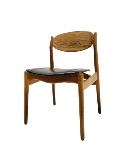 Rare Danish Dining Chair in Teak and Leather by Erik Buch for Vamo Denmark 1957s - Afbeelding 1 van 11
