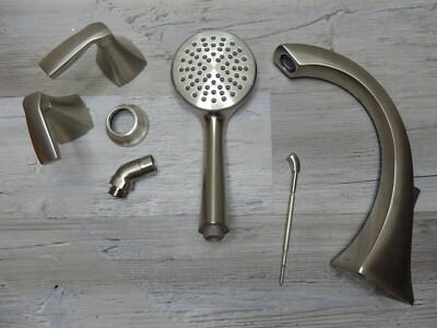 Voss Brushed Nickel 2 Handle Roman Tub Faucet Includes Hand Shower T694BN