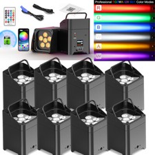 6x18w Wireless LED DJ Par Can Uplighting RGBWA UV Battery Stage Wash Up Lighting