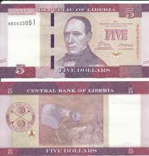Liberia - 5 Dollars 2016 UNC - Pick 31a