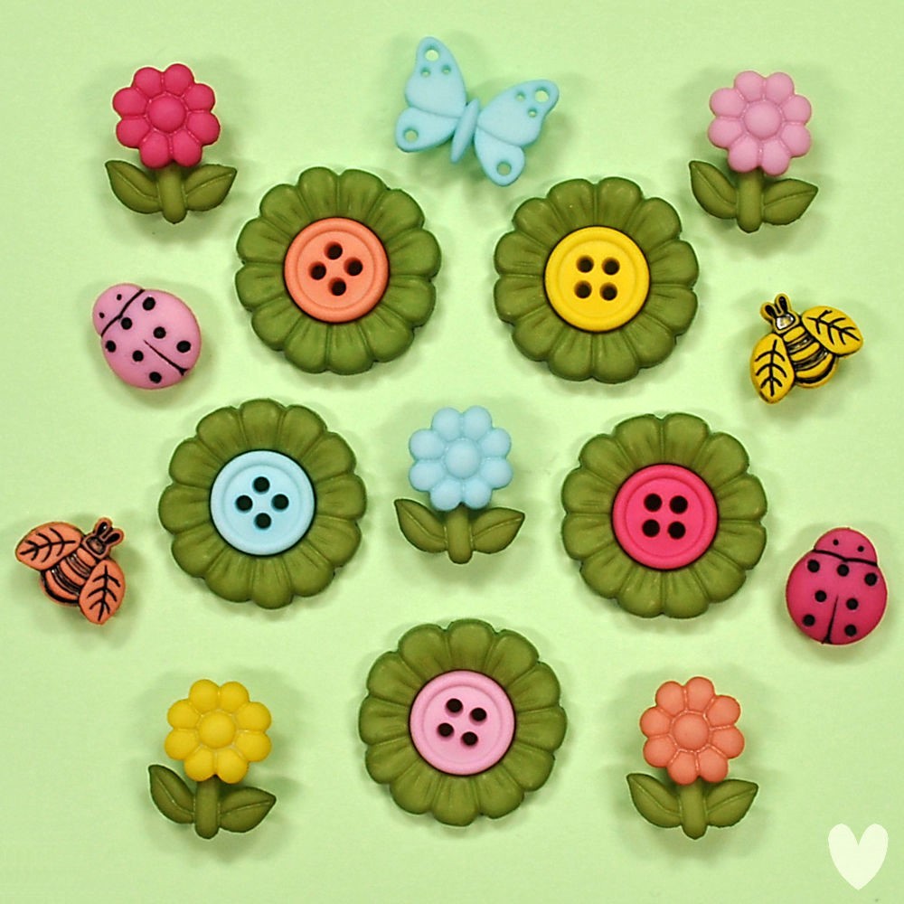 DRESS IT UP Buttons It's Your Time to Blossom 9372 -  Butterflies Ladybirds Bees