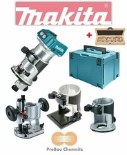 Makita Akku 18V Multifunktionsfräse DRT50ZJX2 Oberfräse Fräse DRT50 inkl. Fräser