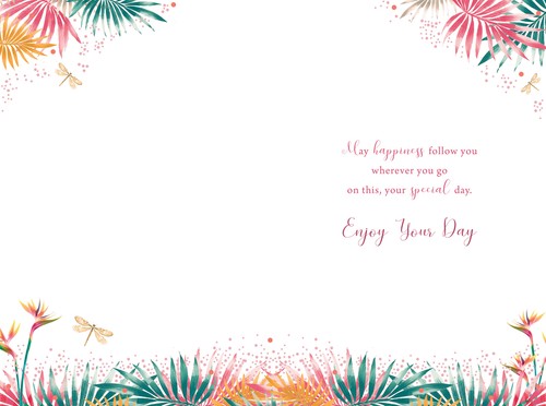 Mam 50th Birthday Card 50 Today Bright Ferns Happy Lovely Verse - Picture 2 of 2