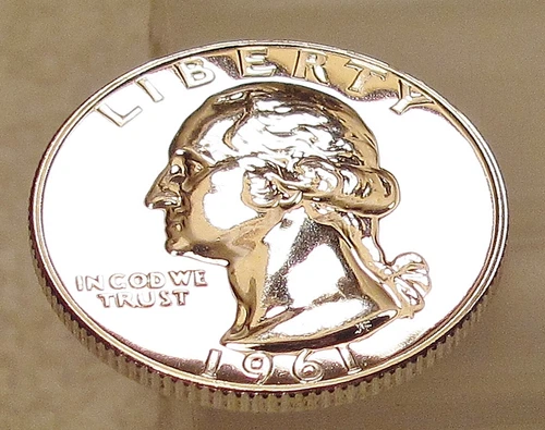 1961 Choice / Gem Proof Quarter 90%   Blazing Mirrored Surfaces # 117-103