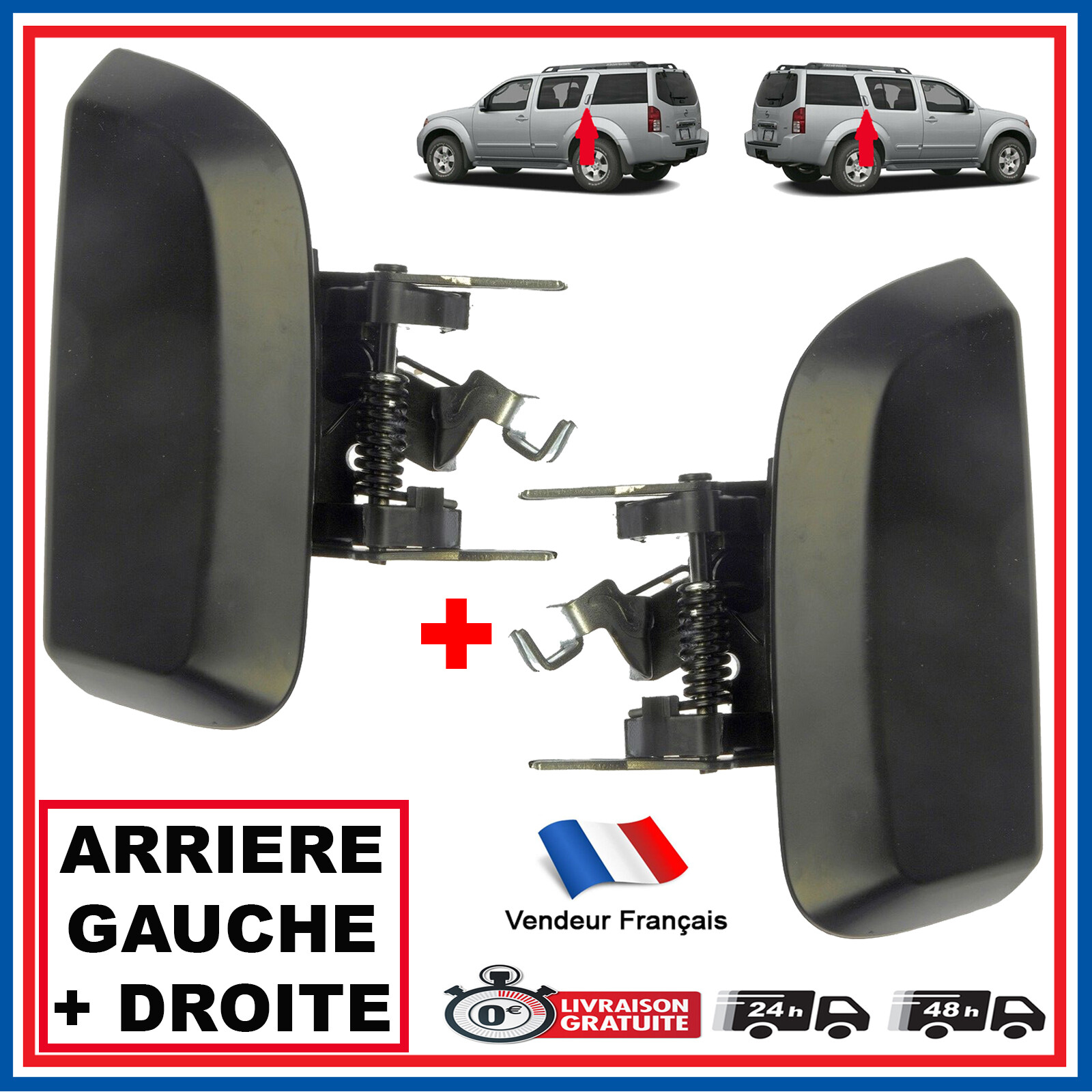 Poignée arrière gauche droite Pathfinder en plastique ABS renforcé anti-UV