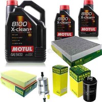 MANN-FILTER Inspektionspaket 7L Motul 5W-30 8100 X-Clean+ FüR Vw Transporter V