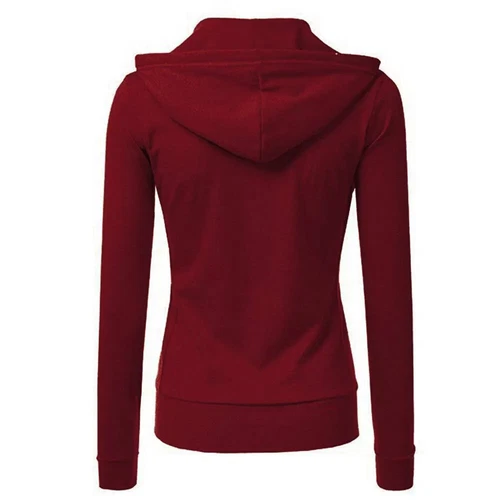 Felpa con cappuccio donna zip intera leggera tasche giacca full zip essenziali casual - Foto 10 di 22