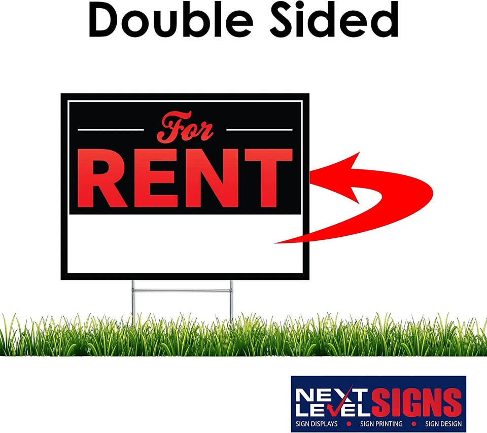 NEXT LEVEL SIGNS For Rent Yard Signs 24" W x 18" H Double Sided Waterproof - Image 4 of 4