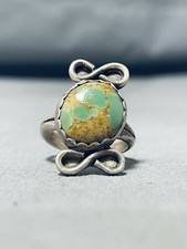 WONDERFUL VINTAGE NAVAJO ROYSTON TURQUOISE STERLING SILVER RING
