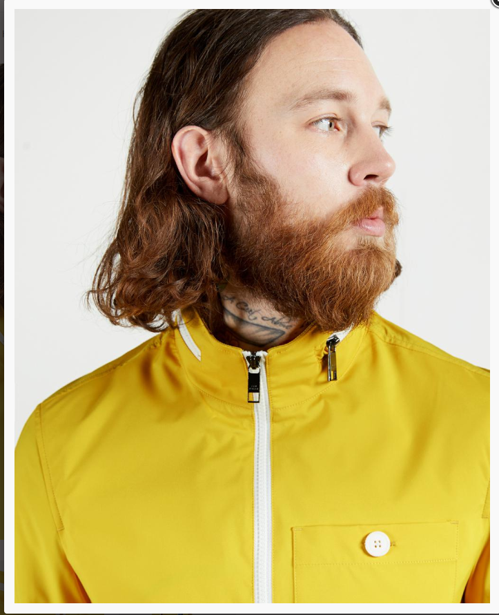 Ted Baker Men's Barklee Yellow Plain Zip Through Jacket Jackets