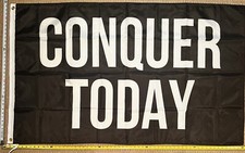 Motivational Flag FREE SHIPPING Conquer TB Work Hard Gym Dorm Beer Sign USA 3x5'