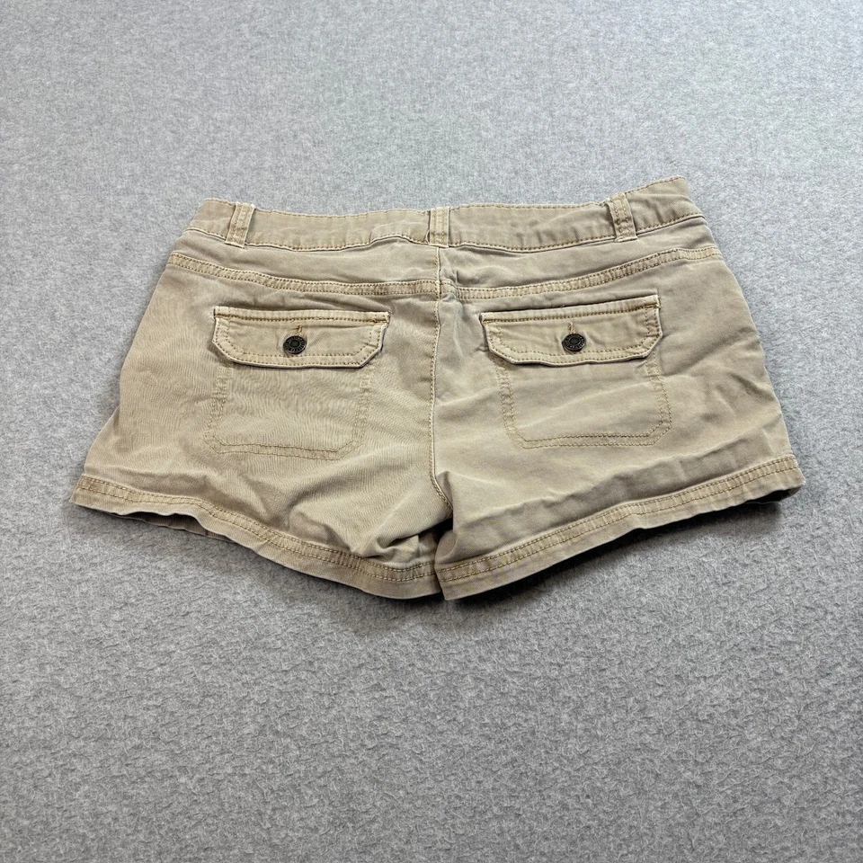 Pantalones Cortos Mossimo Mujer 2 Tostados Chinos Tiro Bajo Bolsillos Academia Heritage Clásico Y2K Foto 2 de 4