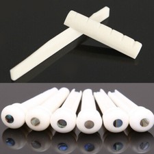 1 Set Cattle Bone Guitar Saddle Nut Pins String Peg Acoustic Bridge Luthier
