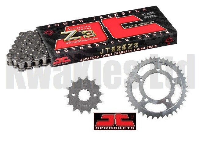 JT Z3 Black X-Ring Chain & Sprockets for Kawasaki ZX6R ZX6 F1-F3