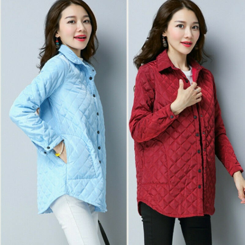 ALTRA Camicia donna trapuntata giacca invernale bottoni manica lunga check cappotto accogliente outwear morbido