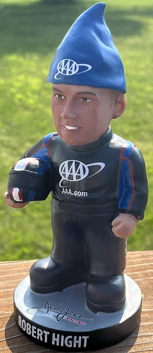 Robert Hight Gnome Statue NHRA Racer John Force AAA Funny Car Fan