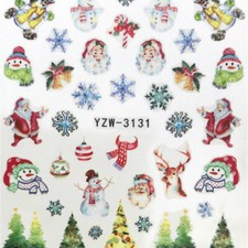 Multicolor Christmas Santa Claus PVC Nail Art Decoration Stickers #862-3133
