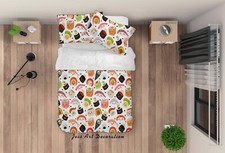 3D Sushi Pattern Cartoon Kids Quilt Cover Set Duvet Cover Bedding Pillowcases