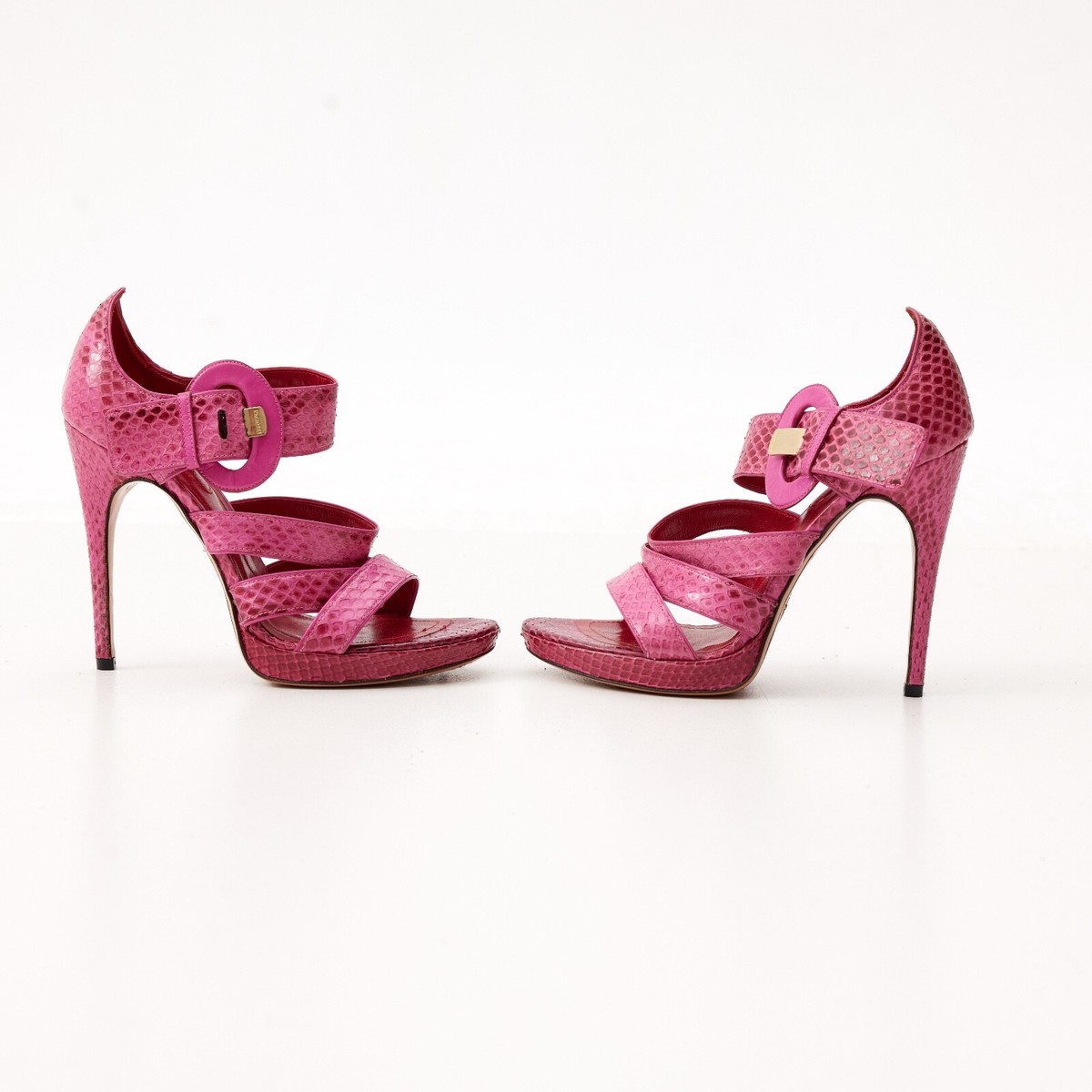 Cesare Paciotti Python Leather Pink Stiletto Heels Size EU
