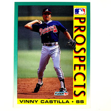 Vinny Castilla 1992 Fleer Rookie Card #666 MLB Atlanta Braves Colorado Rockies. rookie card picture