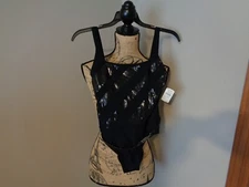 gottex SWIMSUIT tank 1 piece BLACK with Belt NWT Size 6