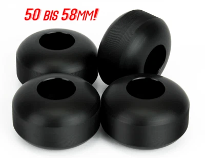 MARKENLOS BLANK SkateWHEELS BLACK Skateboard Blank Rollen Schwarz 50, 52, 54, 56, 58mm 99a