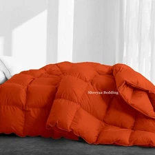Awesome Down Alternative Comforter+Sheet Set Full Size Orange Solid