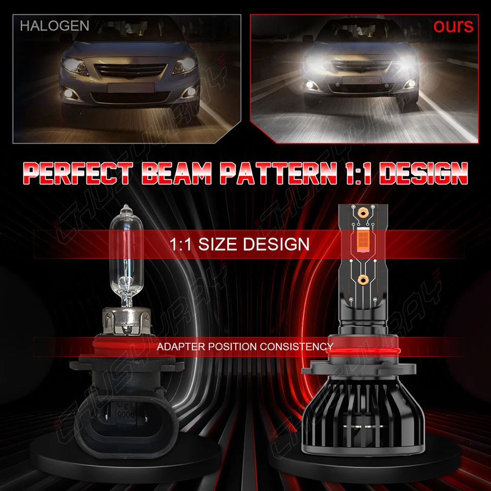 Combo de bombillas de haz alto bajo faros LED 6000K para Mitsubishi RVR 2011-2019 4 piezas Foto 4 de 4