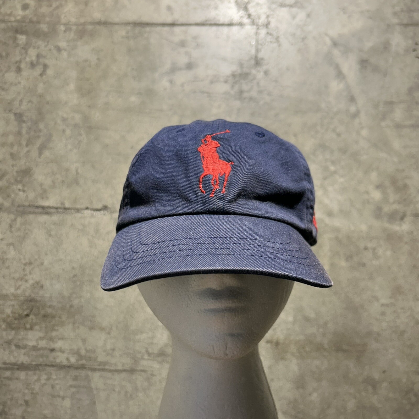 Cappello polo Ralph Lauren cinturino posteriore blu rosso grande pony preppy baseball da uomo
