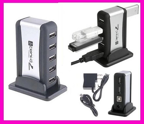 High-Speed USB 7-Port HUB Powered +AC Adapter Cable