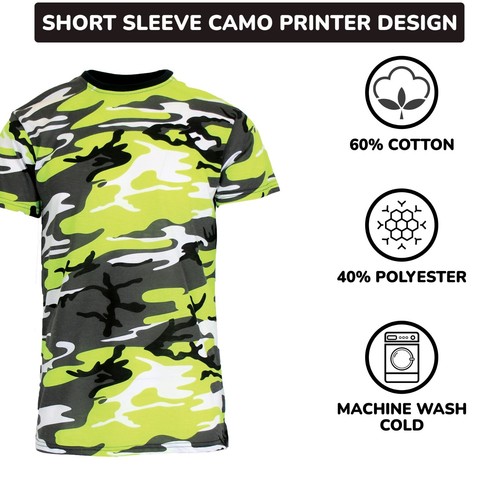 Men's Short Sleeve Camouflage Crew Neck Printed Tee ( S-2XL ) NEW Free Shipping - Picture 17 of 29