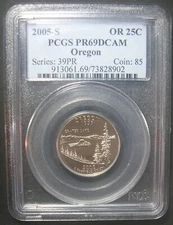 2005-S Clad Oregon State Quarter - PCGS PR69DCAM