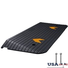 Heavy Duty Rubber Curb Ramp Vehicles Wheelchairs Non-Slip Threshold Access New