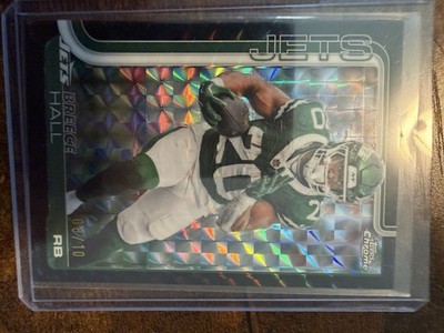 2025 Topps Chrome Breece Hall Black Geometric Refractor #/10 Jets