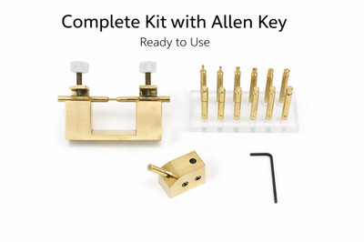 Brass Lapidary Faceting Kit w/ Transfer Jig Angle Dop & 10 Dop Sticks USA
