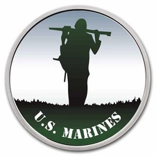 1 oz Silver Colorized Round - APMEX (U.S. Marines, Silhouette)