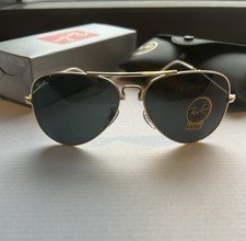 New Ray-Ban RB3025Aviator Pilot Sunglasses Gold Frame Gray Lens 58-14 mm 138mm