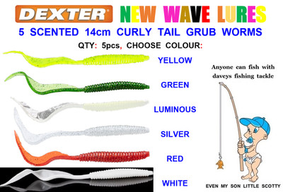 5 DUFTENDE 14cm* CURLY TAIL MADENWÜRMER SOFTBAIT JELLY KÖDER STOLLEN BARSCH DORSCH SEELACHS