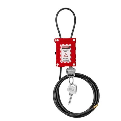 Lockout Tagout Cable Locks with 2 Keys | OSHA Compliant Adjustable 0.16''x78.7...