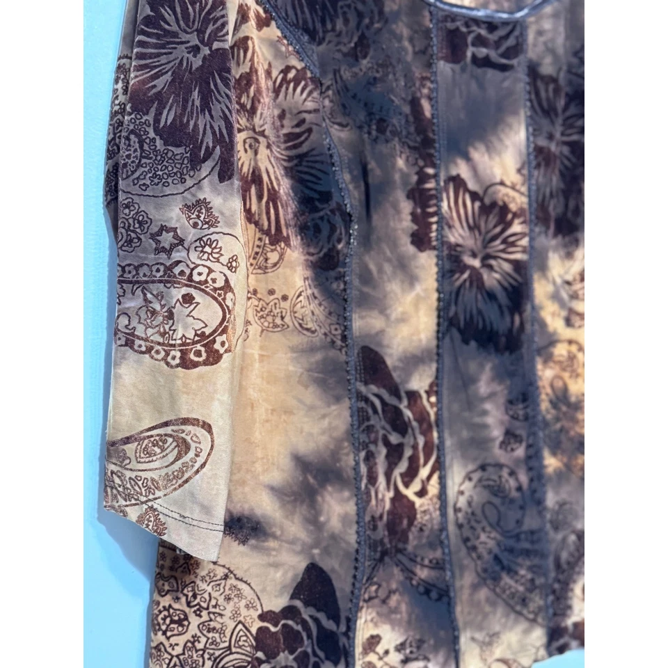 Serenade New York Boho Velvet Burnout Tunic Top Size 1X Whimsigoth Dark Academia - Image 4 of 4