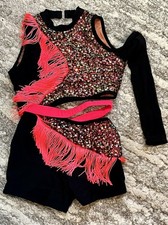 Tenth House Solarity Sequin Fringe Jazz Dance Costume Biketard - Sz MC