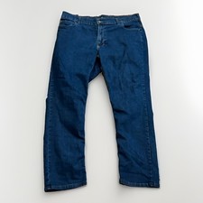 Origin D68 Jeans Mens 38x32 Blue Dark Wash Denim Made in USA Delta Flex Relaxed