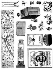 Unmounted Rubber Stamp Plate, Unmounted/Uncut Pink Rubber Stamps