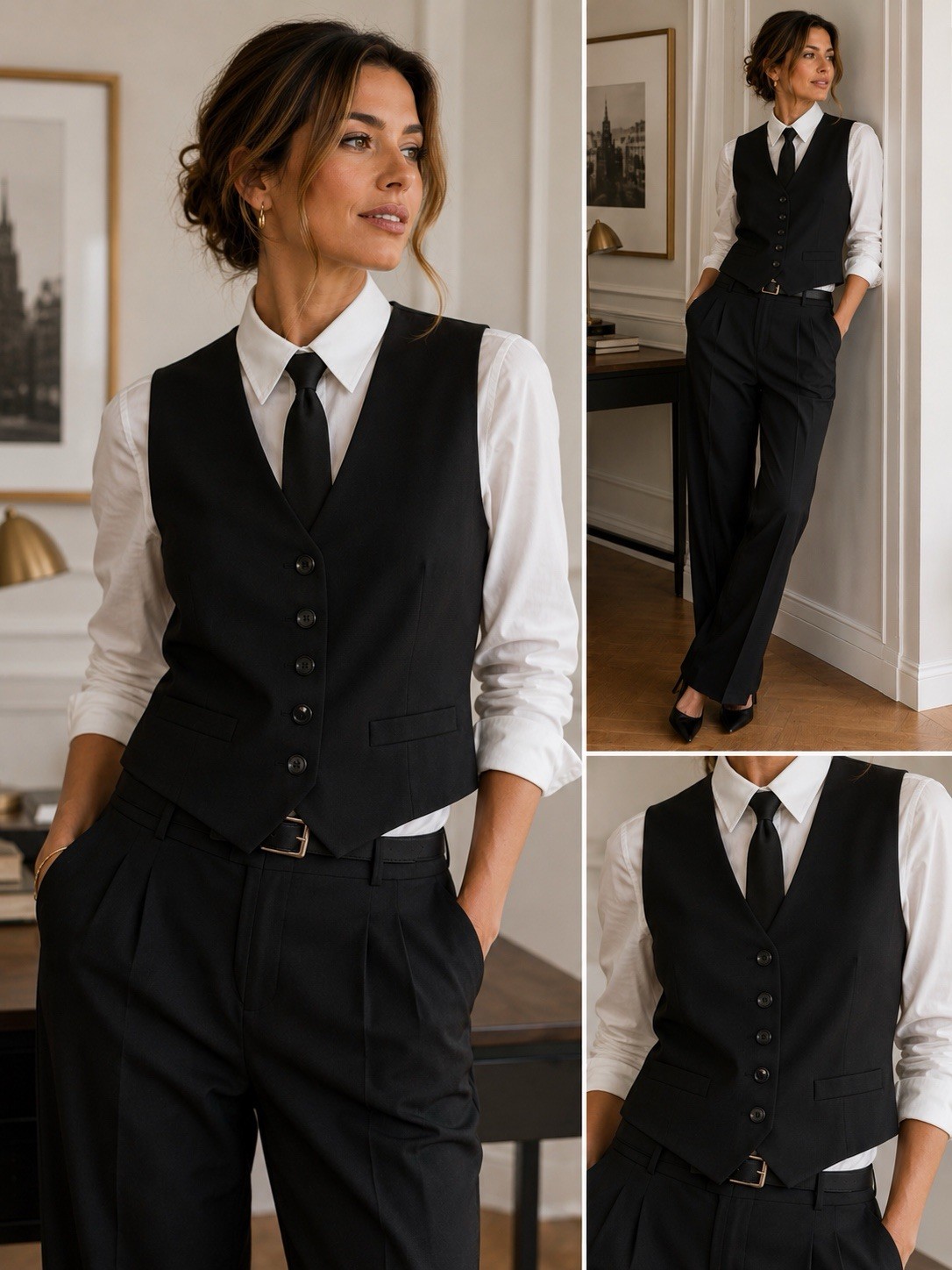 Vintage Roncelli Couture Vest Black Wool Rare Classic Staple Wardrobe Piece 12 image 2